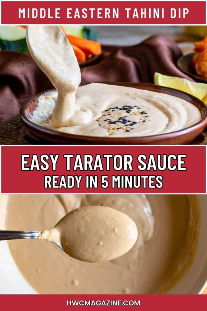 Tarator dip served with spicy shrimp and fresh veggies.