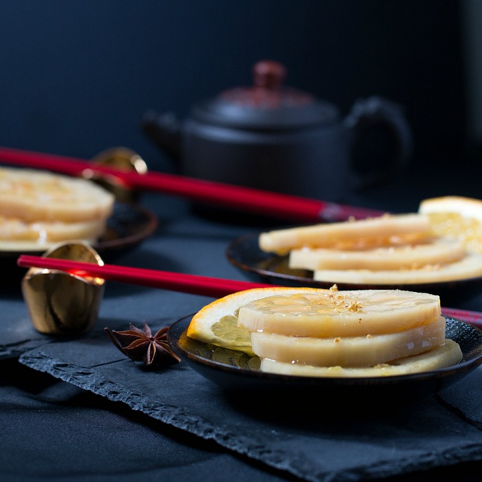 Braised Orange Anise Lotus Root / https://www.hwcmagazine.com