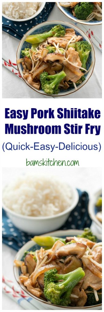 Easy Pork Shiitake Mushroom Stir fry / https://www.hwcmagazine.com