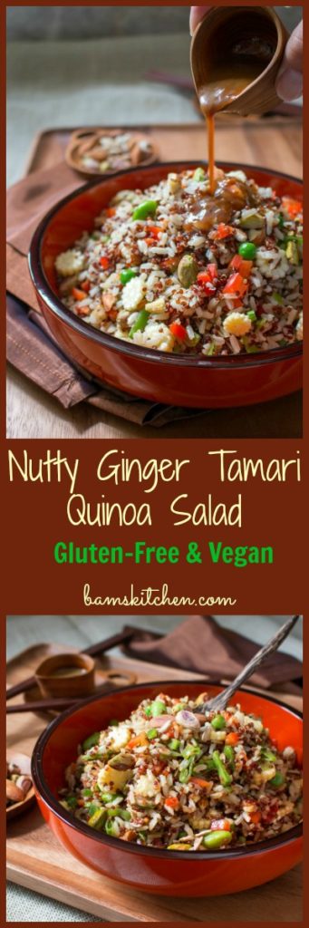 Nutty Ginger Tamari Quinoa Salad / https://www.hwcmagazine.com