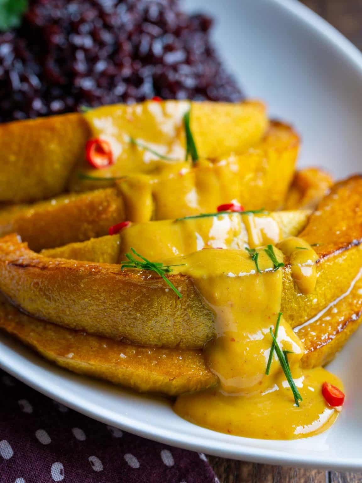 Air Fryer Kabocha Squash with Curried Sauce Healthy World Cuisine