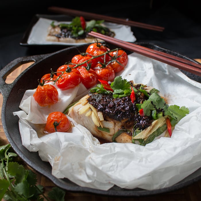 Baked Cod Parcels with Black Bean Sauce / https://www.hwcmagazine.com