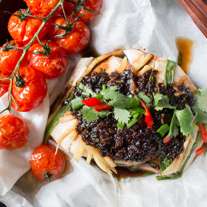 Baked Cod Parcels with Black Bean Sauce / https://www.hwcmagazine.com