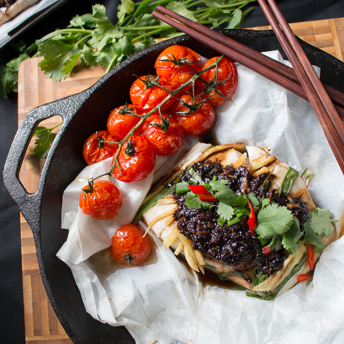 Baked Cod Parcels with Black Bean Sauce / https://www.hwcmagazine.com