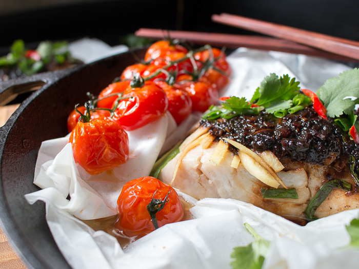 Baked Cod Parcels with Black Bean Sauce / https://www.hwcmagazine.com