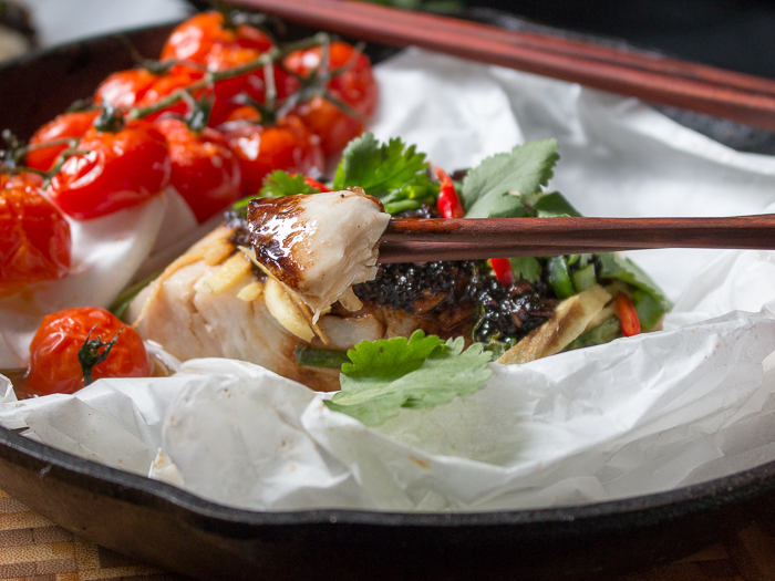 Baked Cod Parcels with Black Bean Sauce / https://www.hwcmagazine.com