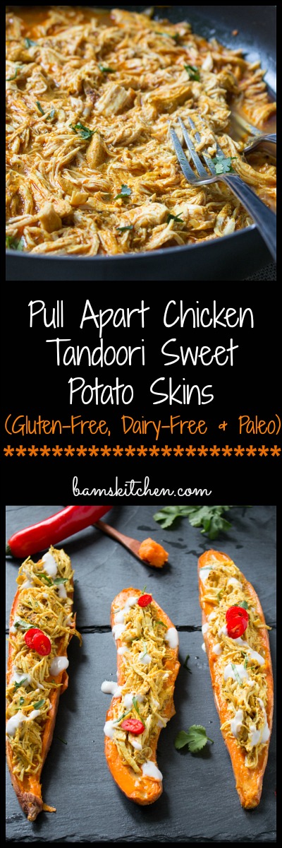 Pull Apart Tandoori Chicken Sweet Potato Skins / https://www.hwcmagazine.com