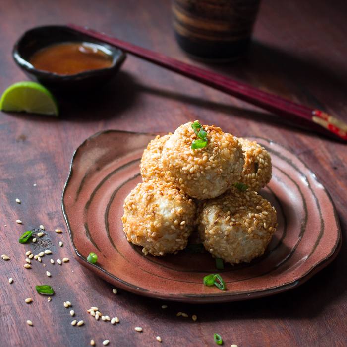 Sesame Miso Chicken Meatballs / https://www.hwcmagazine.com