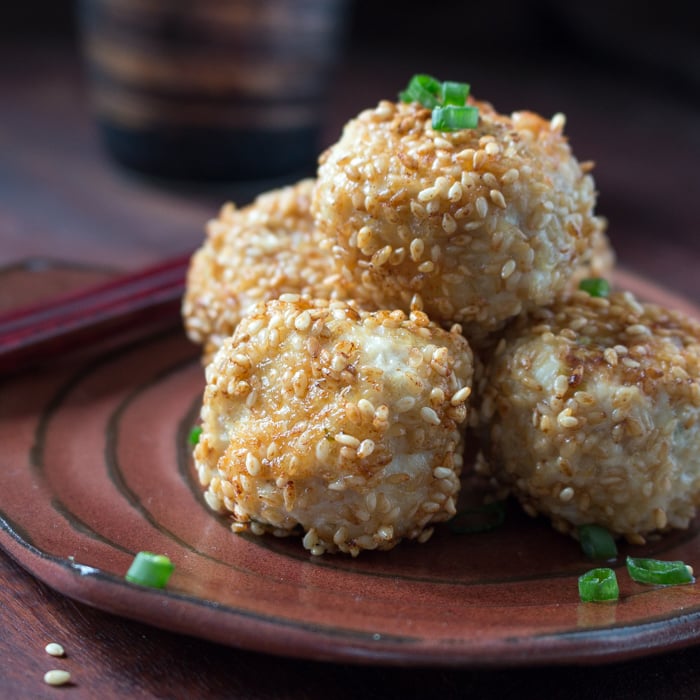 Sesame Miso Chicken Meatballs / https://www.hwcmagazine.com