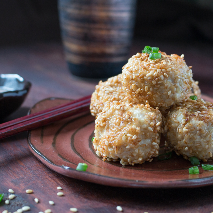 Sesame Miso Chicken Meatballs / https://www.hwcmagazine.com