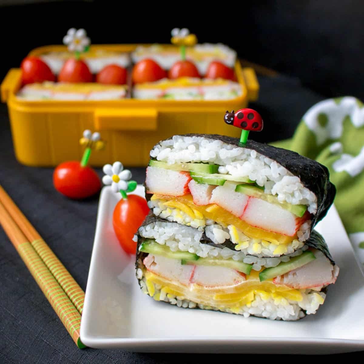 Wasabi Mayo Crab Onigirazu - Healthy World Cuisine