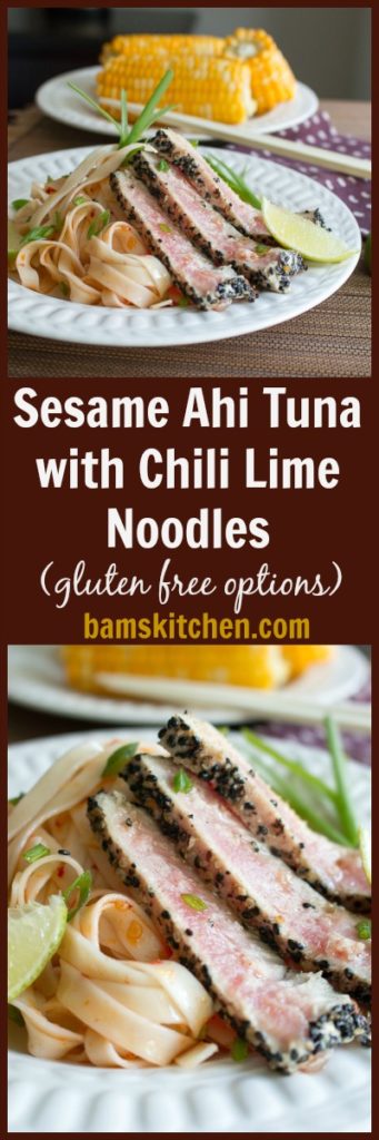 Sesame Ahi Tuna with Chili Lime Noodles / https://www.hwcmagazine.com