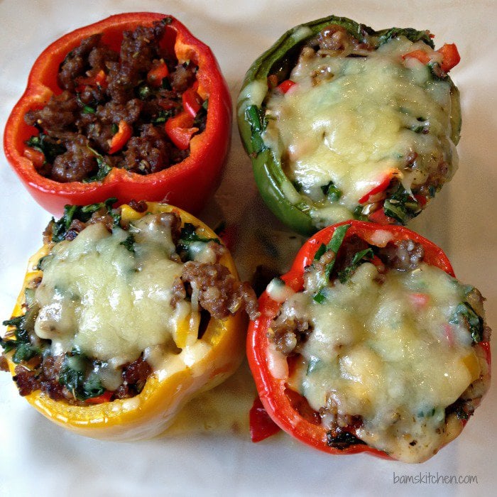 Cheesy Stuffed Peppers with rocket/ https://www.hwcmagazine.com