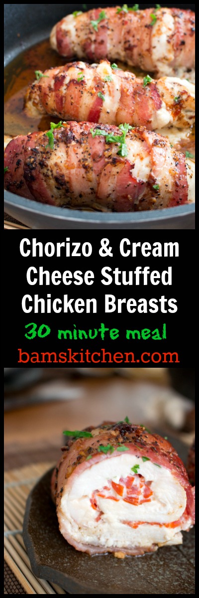 Chorizo and Cream Cheese Stuffed Chicken Breasts / https://www.hwcmagazine.com