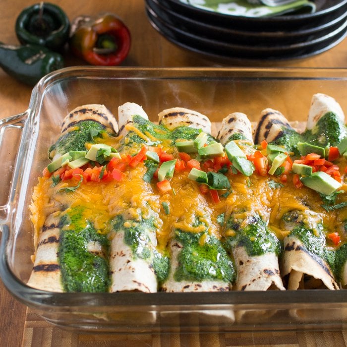 Chicken Enchilada with Fire Roasted Poblano Peppers / https://www.hwcmagazine.com