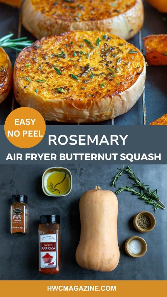 Easy no peel air fryer butternut squash recipe.