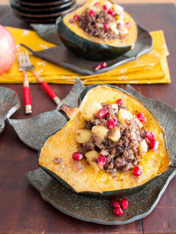 Meat Lover's Apple Stuffed Acorn Squash /http//bamskitchen.com