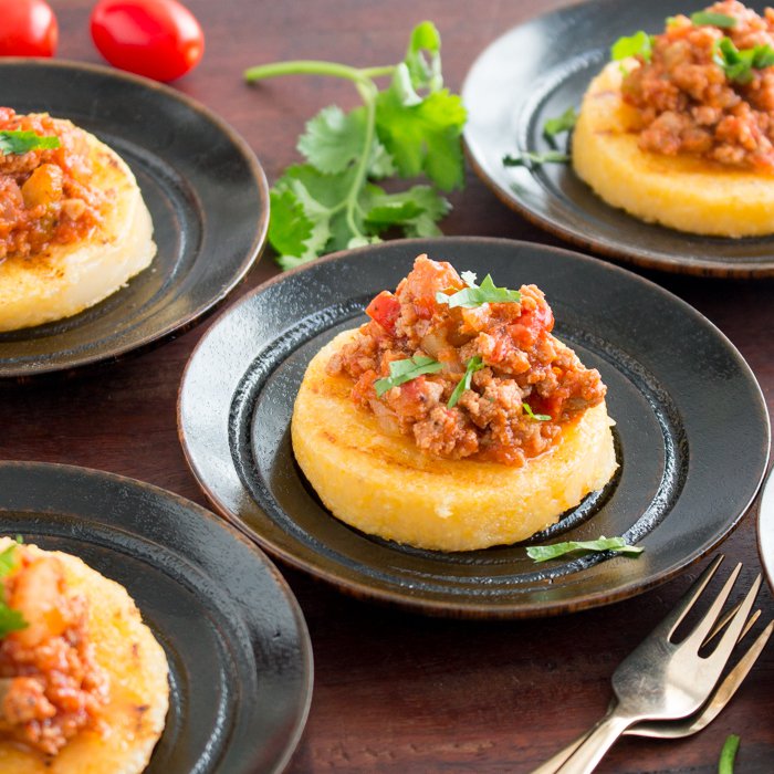 Dairy-Free Bolognese Polenta Bites / https://www.hwcmagazine.com