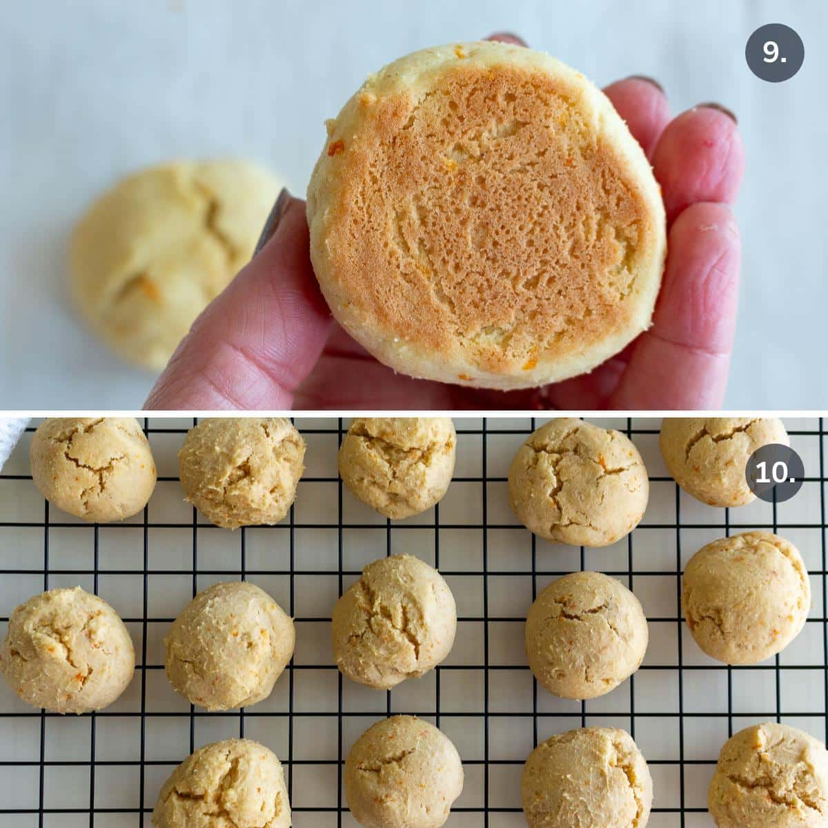 Showing the golden brown bottom of the gluten free cookie. 