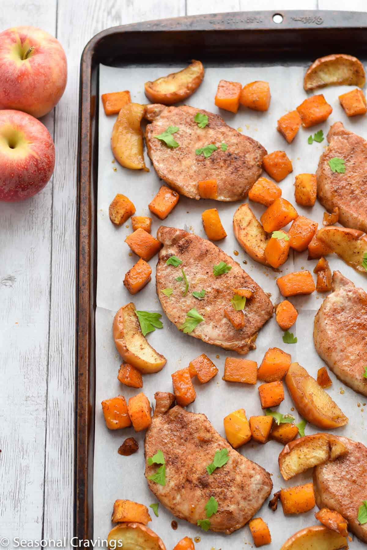 Sheet Pan Brown Sugar Pork Chops / https://www.hwcmagazine.com