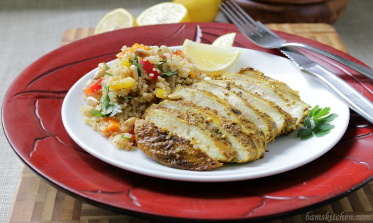 Grilled Moroccan Chicken and Pine Nut Quinoa - Healthy World Cuisine ...