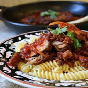 One pot paprika pork and pasta.