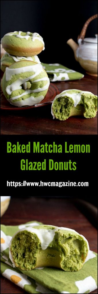 Baked Matcha Lemon Glazed Donuts / https://www.hwcmagazine.com