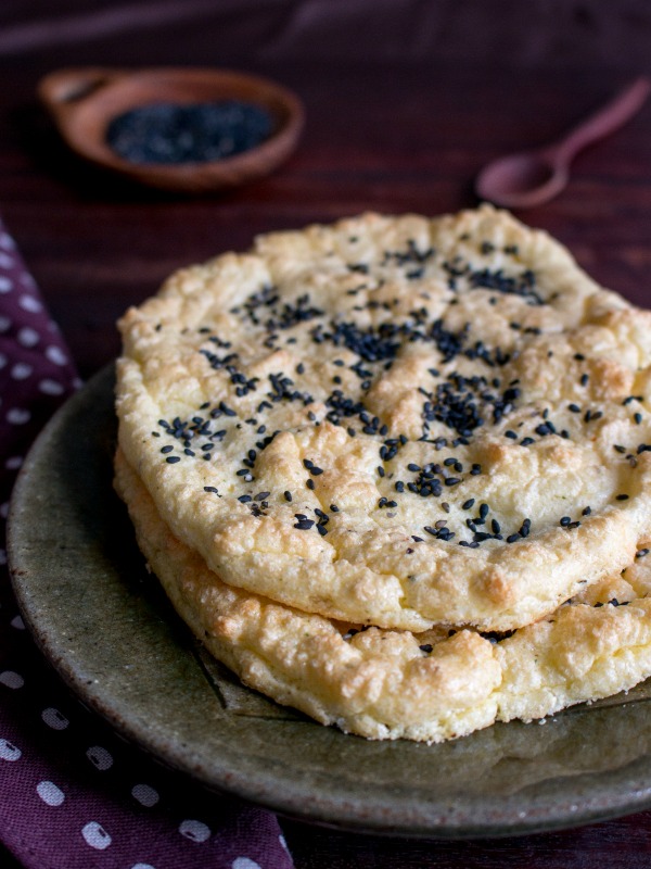 Close up so you can see the nooks and crannies of cloud bread.