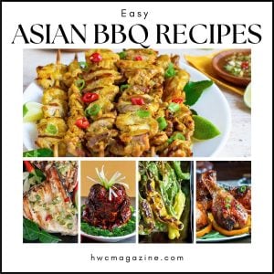 Easy Asian BBQ and grilling recipes such as Thai pork skewers, grilled fish, Peking beer butt chicken, grilled vegetables and more.