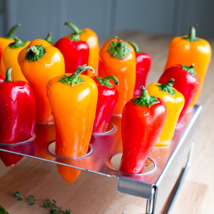 Feta Stuffed Mini Peppers / https://www.hwcmagazine.com