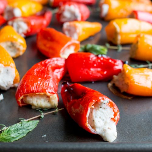 Feta Stuffed Mini Peppers / https://www.hwcmagazine.com