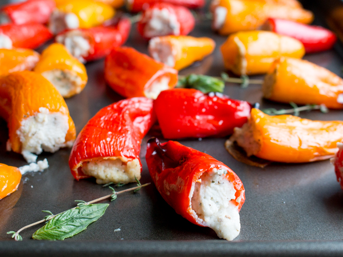 Feta Stuffed Mini Peppers / https://www.hwcmagazine.com