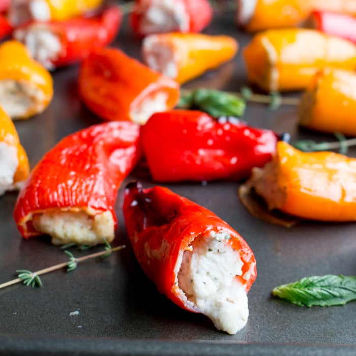 Feta Stuffed Mini Peppers / https://www.hwcmagazine.com