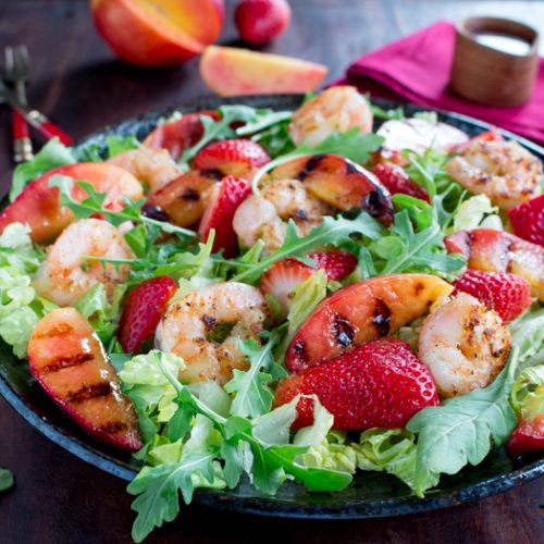 Grilled Shrimp Nectarine Summer Salad - Healthy World Cuisine