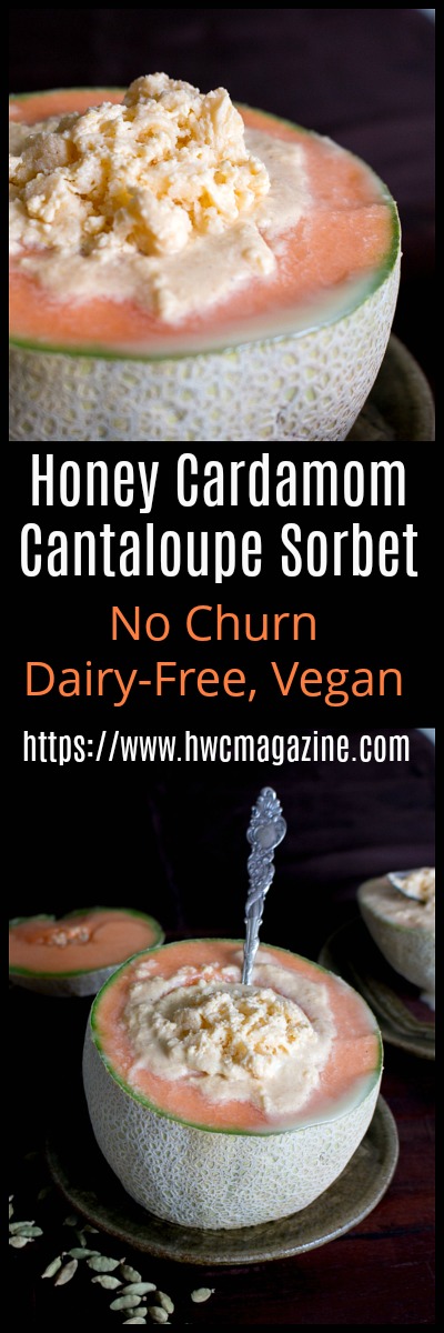 Honey Cardamom Cantaloupe Sorbet / https://www.hwcmagazine.com