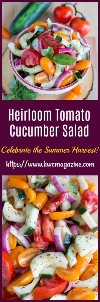 Heirloom Tomato Cucumber Salad / https://www.hwcmagazine.com