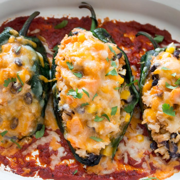 Roasted Stuffed Poblano Peppers / https://www.hwcmagazine.com