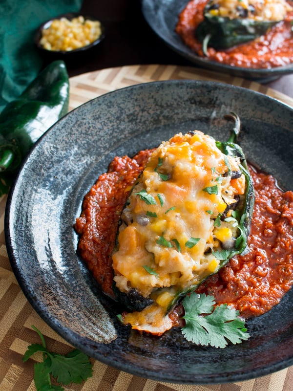 Roasted Stuffed Poblano Peppers / https://www.hwcmagazine.com