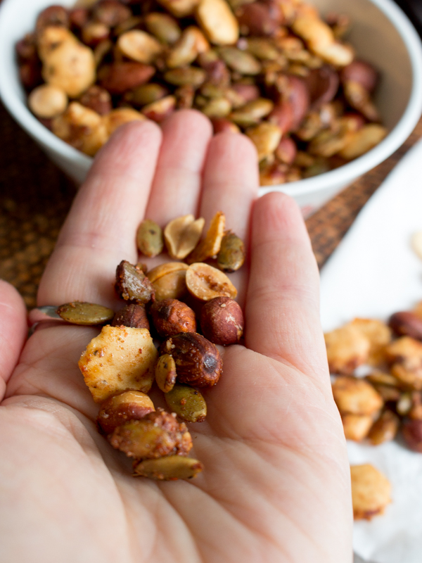 Large handful of nuts.