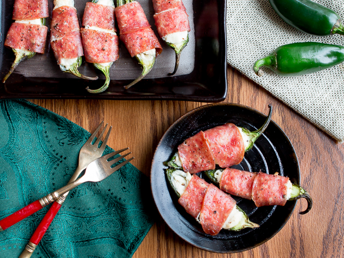 Baked Cheesy Salami Wrapped Jalapeños / https://www.hwcmagazine.com