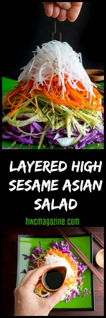 Layered High Sesame Asian Salad / https://www.hwcmagazine.com