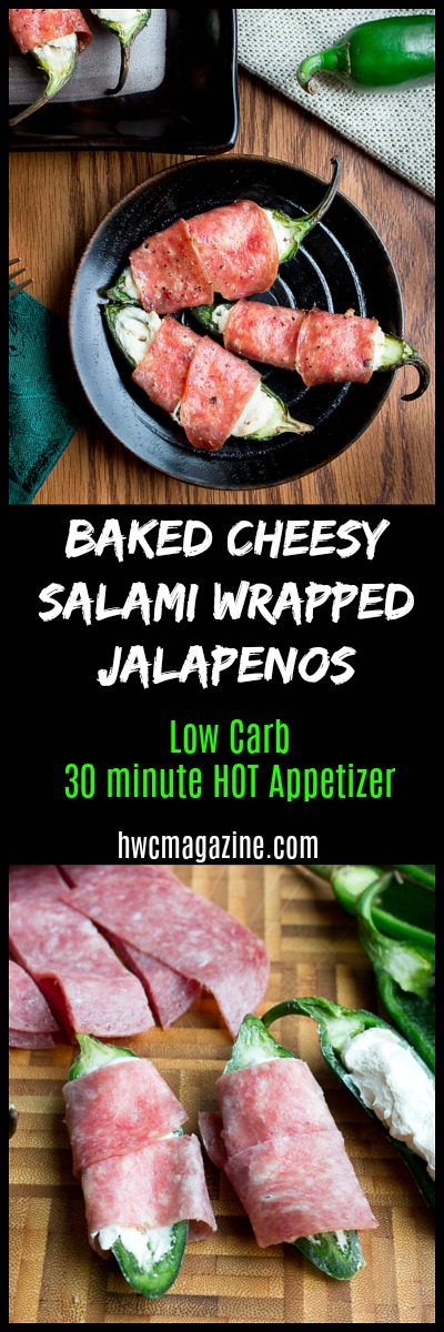 Baked Cheesy Salami Wrapped Jalapeños / https://www.hwcmagazine.com
