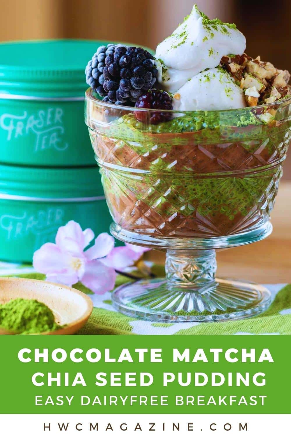 Chocolate Matcha Chia Seed Pudding - Healthy World Cuisine