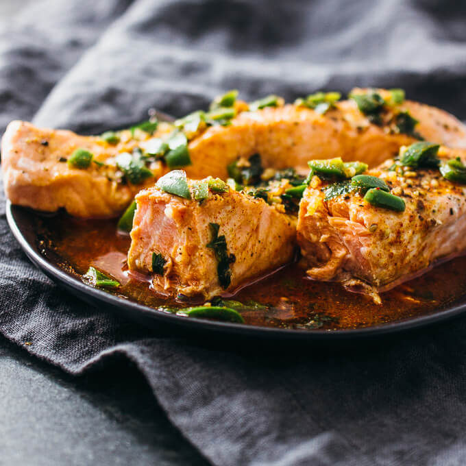 Salmon and lime sauce