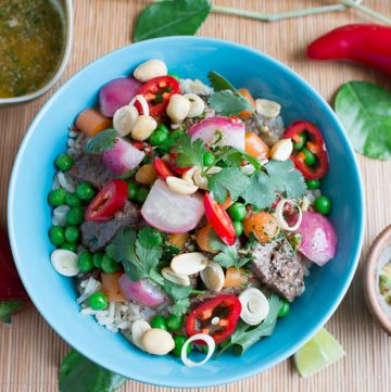 Spring Time Thai Beef Buddha Bowls/ https://www.hwcmagazine.com