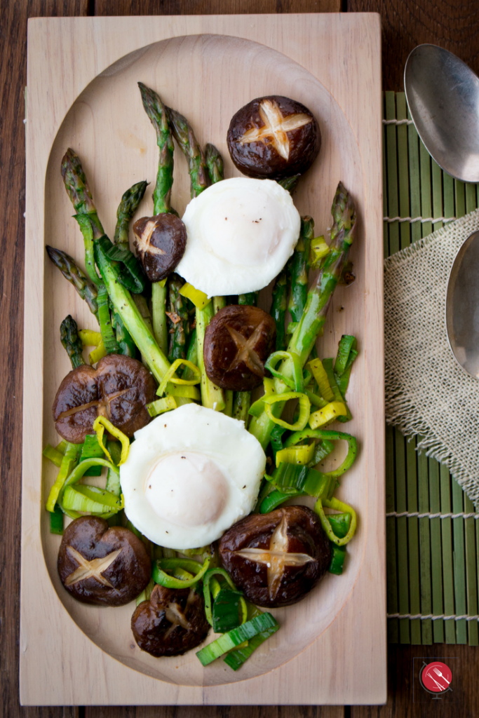 Sautéed Asparagus and Mushrooms with Poached Eggs/ https://www.hwcmagazine.com