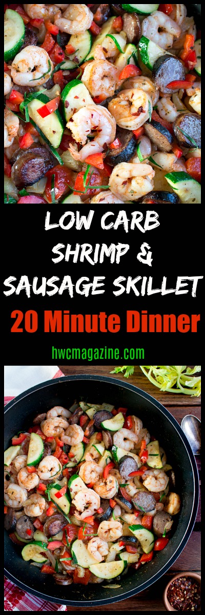 Low Carb Shrimp and Sausage Skillet/ https://www.hwcmagazine.com