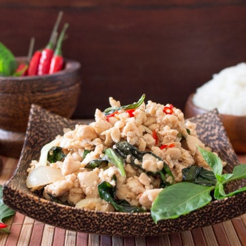 Spicy Holy Basil Chicken (Pad Krapow Gai) / https://www.hwcmagazine.com