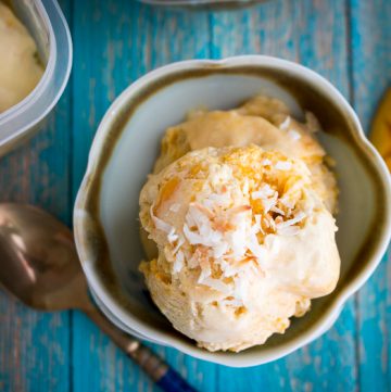 No-Churn Dairy Free Mango Swirl Ice Cream / https://www.hwcmagazine.com