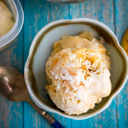 No-Churn Dairy Free Mango Swirl Ice Cream / https://www.hwcmagazine.com